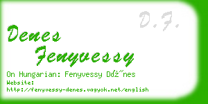 denes fenyvessy business card